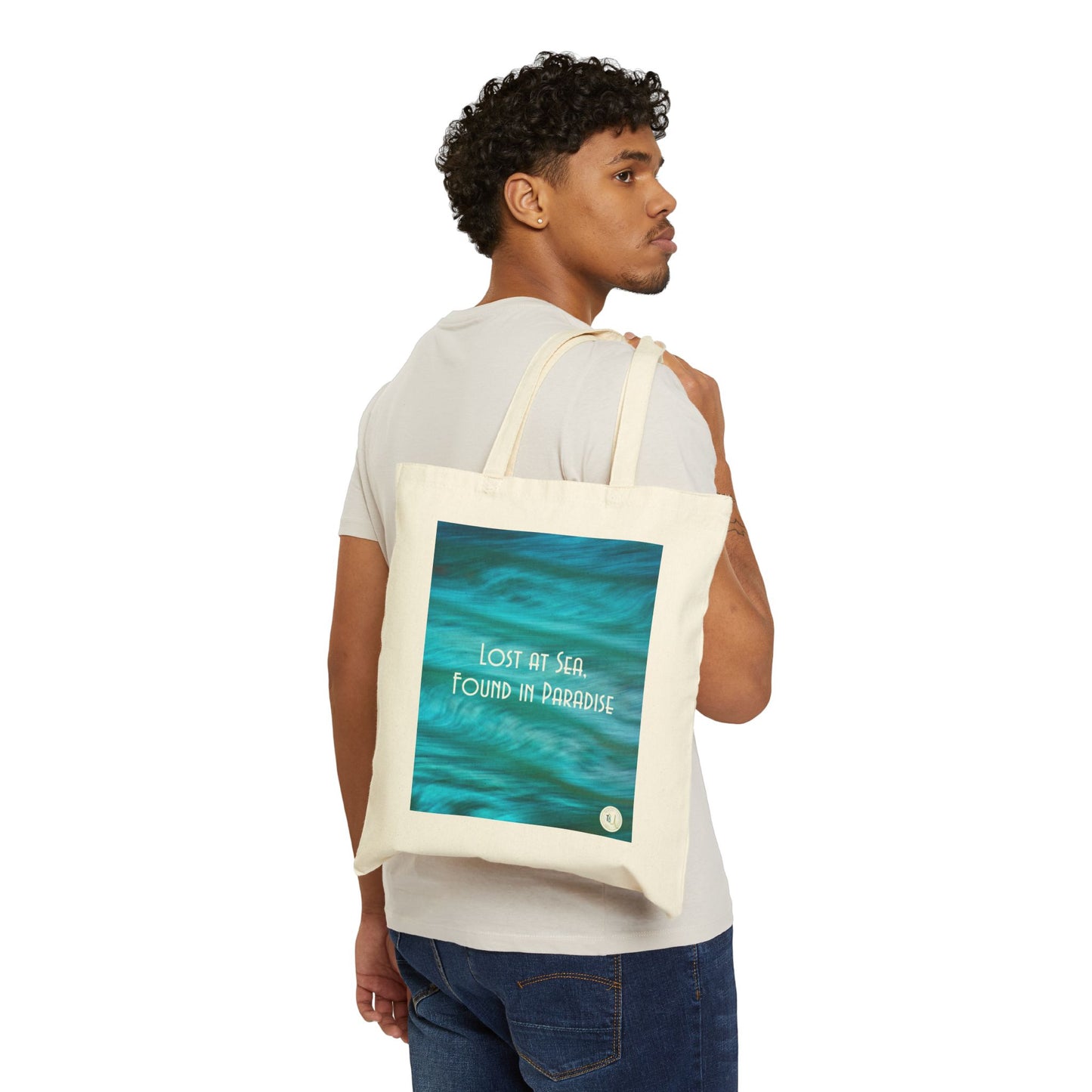 Lost At Sea, Found in Paradise Cotton Canvas Tote Bag